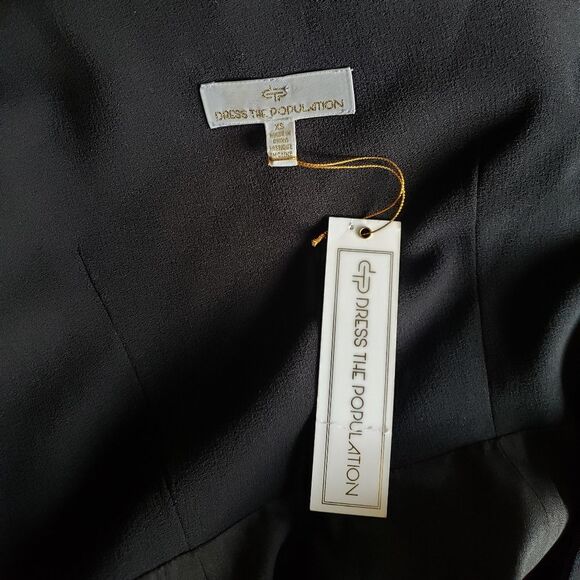 Dress The Population Amy One-Shoulder Maxi Gown Wedding Prom Cocktail Black Dres - Picture 10 of 13